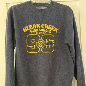 Mythical Vintage Bleak Creek Crewneck School Sweater Navy Unisex , Size: Small
